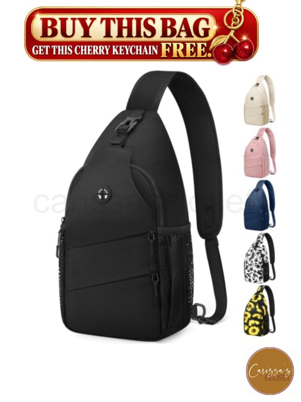 ✨ Crossbody Sling Bag Backpack Convertible Shoulder Strap Chest Bag Daypack